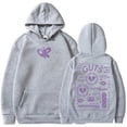 thumbnail image 1 of Guts Olivia Rodrigo Olivia Rodrigo Peripheral Print Hooded Sweatshirt Grey, 1 of 2