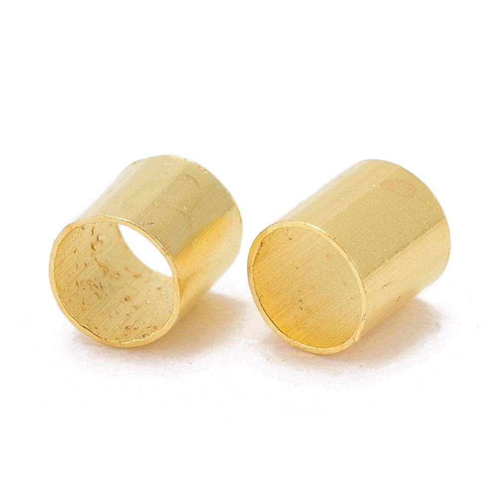 30000pcs Brass Crimp Beads Cadmium Free & Nickel Free & Lead Free Tube Golden 2.5x2.5mm Hole: 2mm