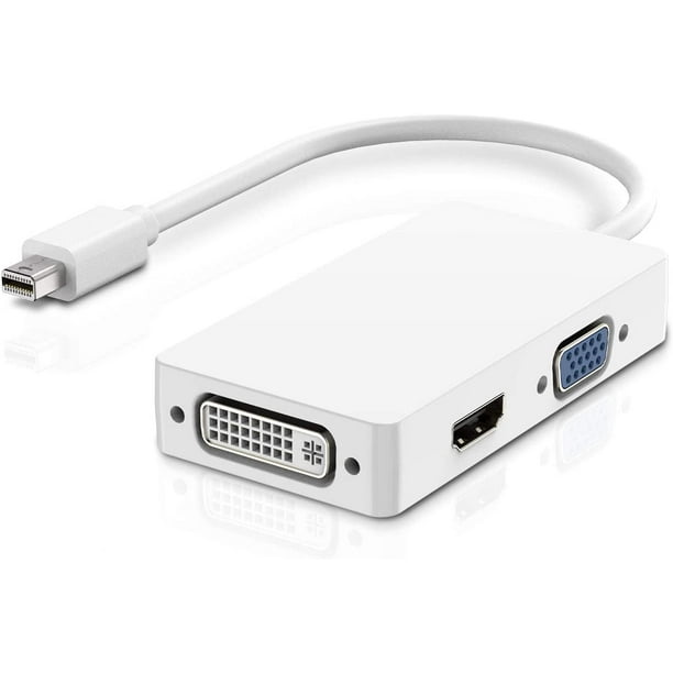 begin gekruld Versnellen Mini DisplayPort to HDMI VGA DVI Adapter, 4K Mini DP Thunderbolt 2 to DVI  HDMI VAG Converter Compatible - Walmart.com