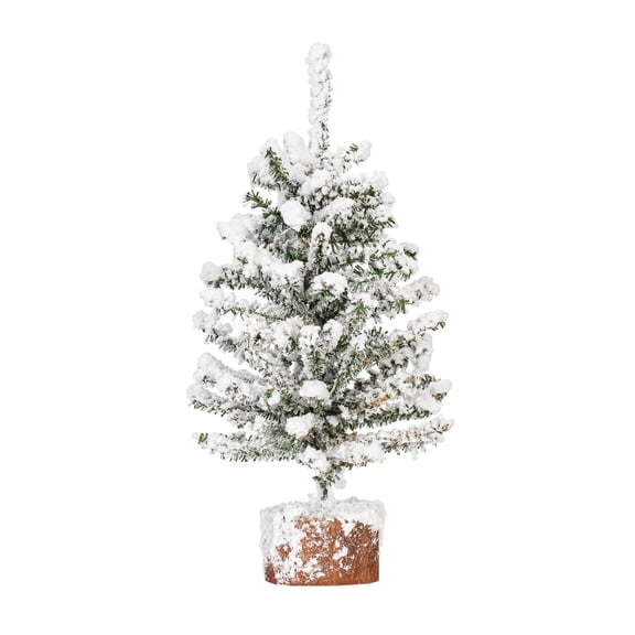 Vickerman 12" flocked Mini Pine Artificial Christmas tree, Set of 3