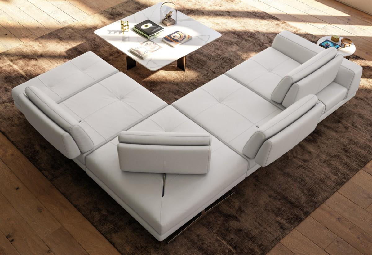 White Leather Sectional Sofa, Leather Sofa Made In Italy