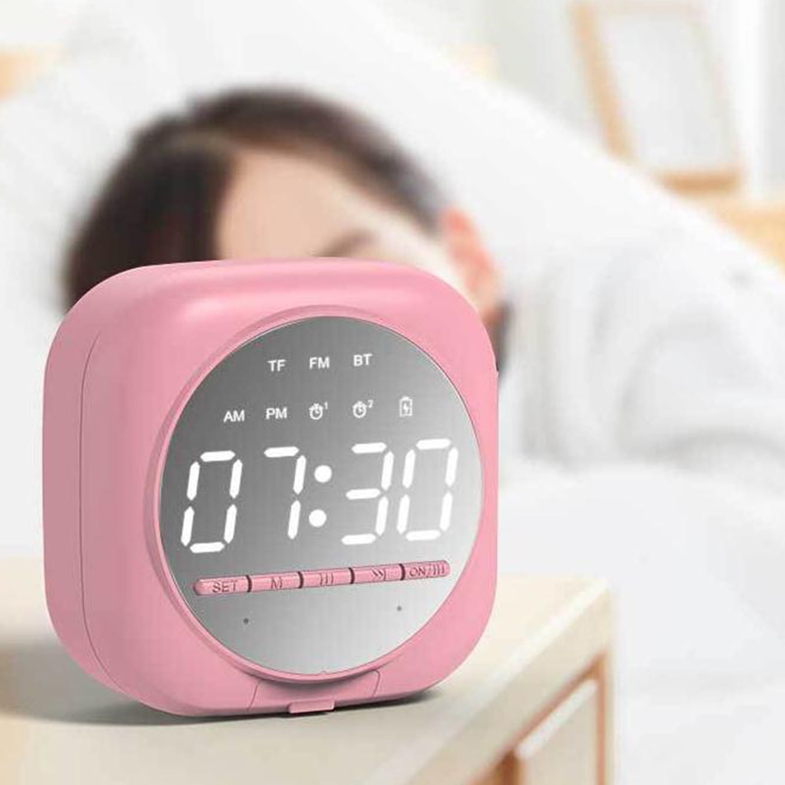 Windfall Q12 Bluetooth 5 0 Multifunctional Alarm Clock Subwoofer Speaker Support Tf Card Walmart Com Walmart Com