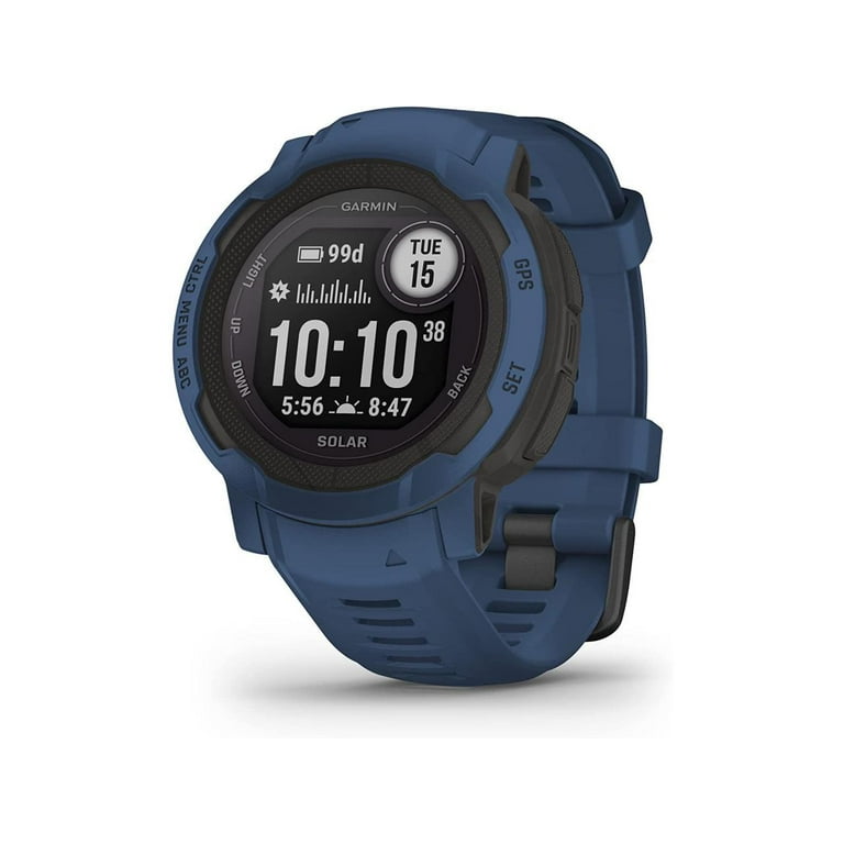 Garmin Instinct 2 Solar Standard Edition 45mm Rugged GPS Smartwatch, Tidal  Blue 
