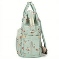 thumbnail image 3 of 1pc Cute Deer Pattern Backpack, Simple Green Backpack,Mommy Bag Backpack Large Capacity 2023 New Mother Father Bag Portable Multi-functional Out Bag, 3 of 5