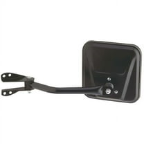 60020C - Fit System Driver Side Mirror for 53-86 Jeep CJ, black, foldaway, Manual Fits select: 1972-1974,1979-1980 AMERICAN MOTORS JEEP