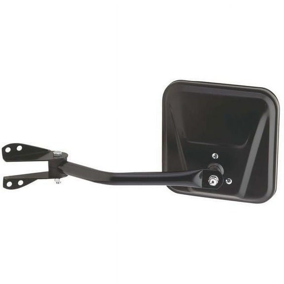 60020C - Fit System Driver Side Mirror for 53-86 Jeep CJ, black, foldaway, Manual Fits select: 1972-1974,1979-1980 AMERICAN MOTORS JEEP