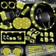 thumbnail image 3 of 27-Piece Yellow Bling Car Accessories Set - Universal Fit Steering Wheel Covers, License Plate Frame, Phone Holder, Car Coasters, 3 of 17