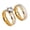 Twill Gold, variant on Two Tone Brushed Stainless Steel Rings, Real Gold Plated Pair, Natural Style Metal Rings for Couples