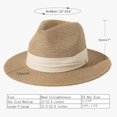 thumbnail image 2 of Women Wide Brim Straw Panama Roll up Hat Fedora Beach Sun Hat UPF50+, 2 of 5