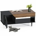 thumbnail image 2 of EDTara Modern 2-Tier Coffee Table Cat House, Hidden Cat Litter Box Enclosure Featuring Open Storage Shelf for a Versatile Living Room Solution, 2 of 7
