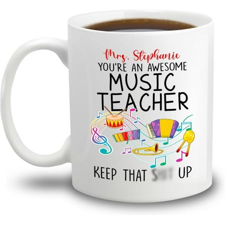 

Personalized Music Teacher Coffee Mug 11 Oz 11 Oz You re An Awesome Music Teacher Keep That Up White Mug Custom Name Music Teacher Coffee Cup Awesome Music Teacher Ceramic Cups Gifts For Men Women