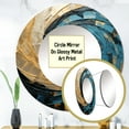 thumbnail image 3 of Designart "Golden Azure Swirl Simplistic Pottery" Abstract Spirals Rund Mirror For Wall Decor - Large Gold Round Printed Mirror - Modern Round Office Mirror - 29" x 29", 3 of 6