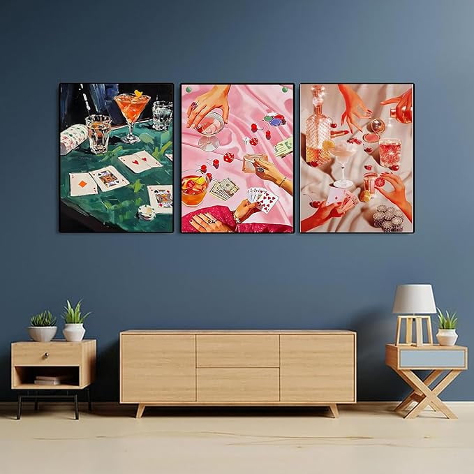 6 Pack Vintage Poker Diamond Art Kits for Adults Beginner,DIY Modern Diamond Painting 5D Round Full Drill Diamond Dots Gem Art Crafts with Tools,Funny Crafts for Home Wall Decor&Gift