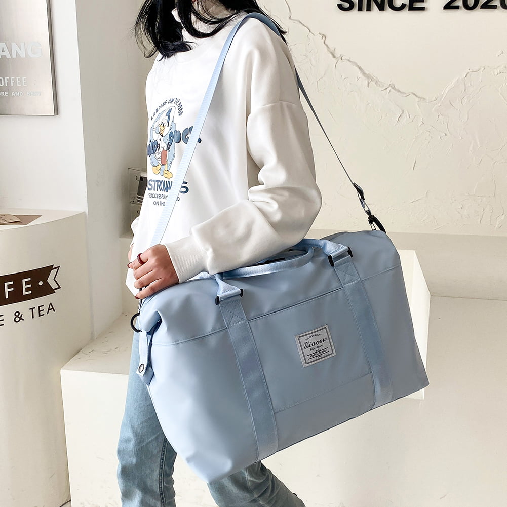 CHAMAIR Fashion Unisex Duffel Bag Casual Zipper Gym Bag for Men and Women  (Dark Blue) 