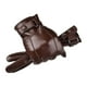 thumbnail image 3 of Guantes de cuero sintético para hombre con pantalla táctil y forro de felpa para invierno. Marrón 24.5cm, 3 of 7