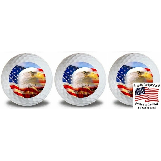 American Flag Golf Balls Design7 3 Pack by GBM Golf
