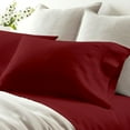 thumbnail image 4 of Split Queen Sheets Sets for Adjustable Bed - 1000-Thread-Count 100% Egyptian Cotton, Sateen Weave 15-Inches Deep Pockets 1000-TC Bedsheet - Burgundy, 4 of 8