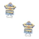 thumbnail image 1 of Minnieouse Lindo estilo casual niños patrón de rayas camisa pantalón conjunto banquete niños niñas tops pantalones cortos kit ropa regalo de Type4 NO4, 1 of 6