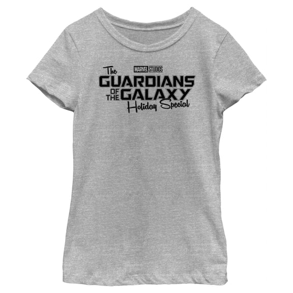 Girl's Guardians of the Galaxy Holiday Special Black Logo  Graphic Tee Athletic Heather Small