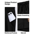 thumbnail image 6 of Men's Cotton Workout Shorts with Pockets,Casual Elastic Waist Drawstring Shorts 9" Inseam Black 34, 6 of 9