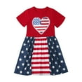 thumbnail image 3 of Ahuyic Little Girl Dresses,Summer Casual Dresses for Kids,Children's Independence Day Printed Summer Dress With Striped Sequins And Round Neck Skirt, 3 of 4