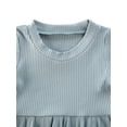thumbnail image 2 of Qiylii Baby Girls Solid Color Clothes Set, Ruffle Hem Tops+Drawstring Shorts, 2 of 6