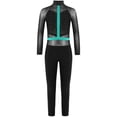 thumbnail image 2 of TiaoBug Kids Girls Gymnastics Sports Jumpsuit Full Length Yoga Acrobatics Practice Athletic Tank Bodysuit Black&Blue Green 6, 2 of 7