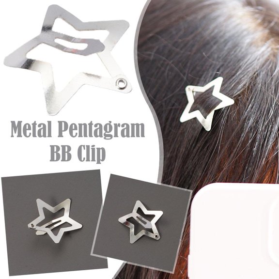 SSKFHGI Star Hair Clip Hair Pin Metal Five Pointed Star Sweet Cool Bangs Clip GXhj