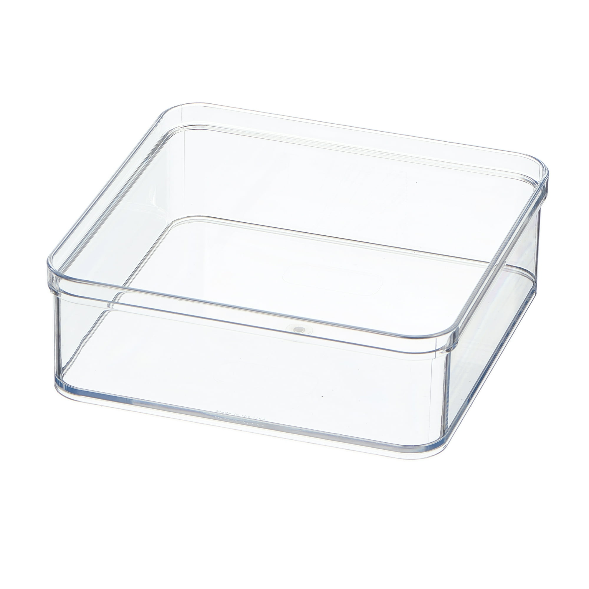 Mainstays Medium Wide Clear Plastic Drawer Storage Organizer Tray, Kitchen, Cabinet, Desk and Bathroom Drawer Organizer for Utensils, Cutlery, Silverware and Small Items, 6" x 6" x 2"