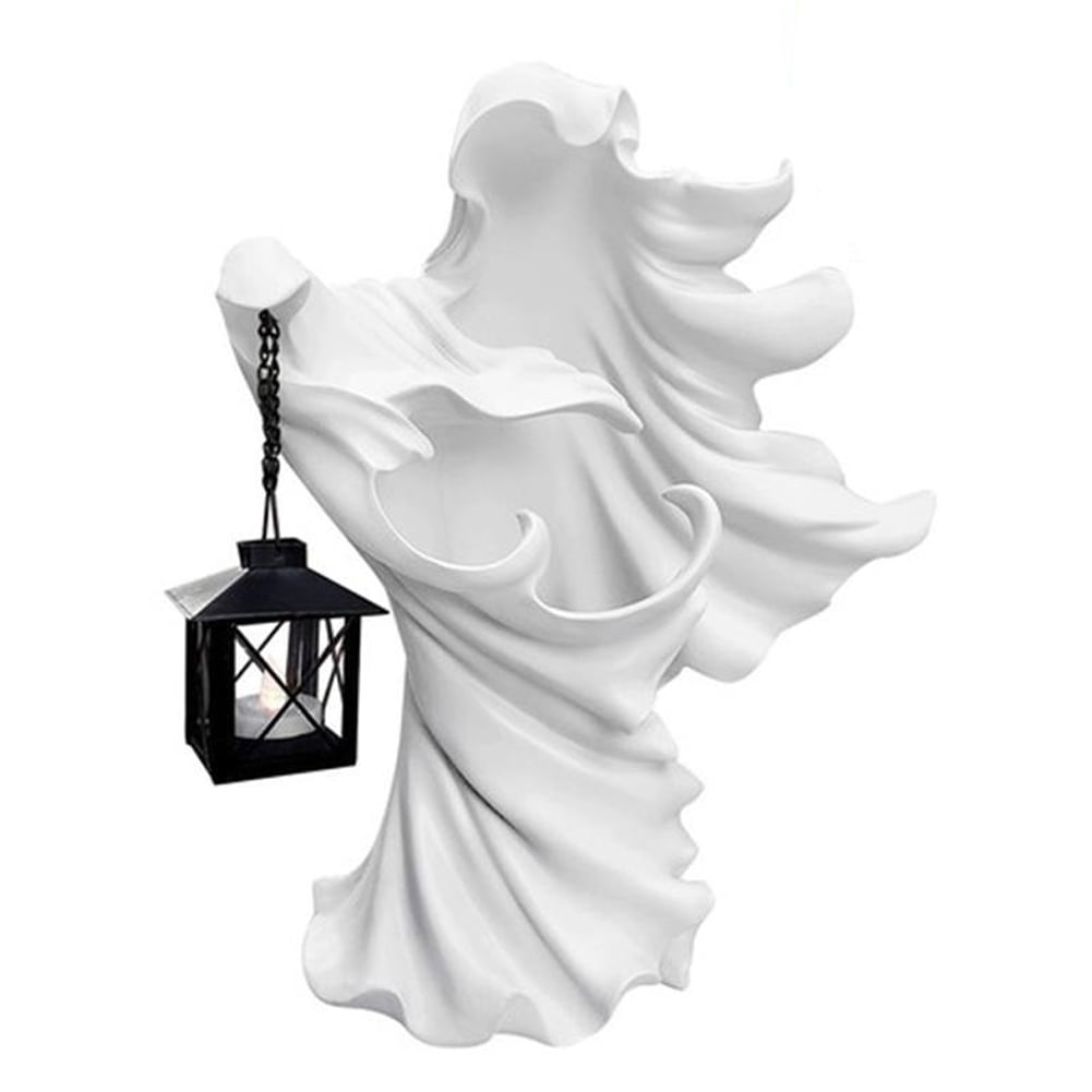 Hell's Messenger with Lantern Faceless Ghost Sculpture Halloween Sculpture Decor