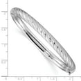 thumbnail image 5 of 14K White Gold Plated Textured Diamond Cut Twisted Bangle Bracelet, 5 of 5