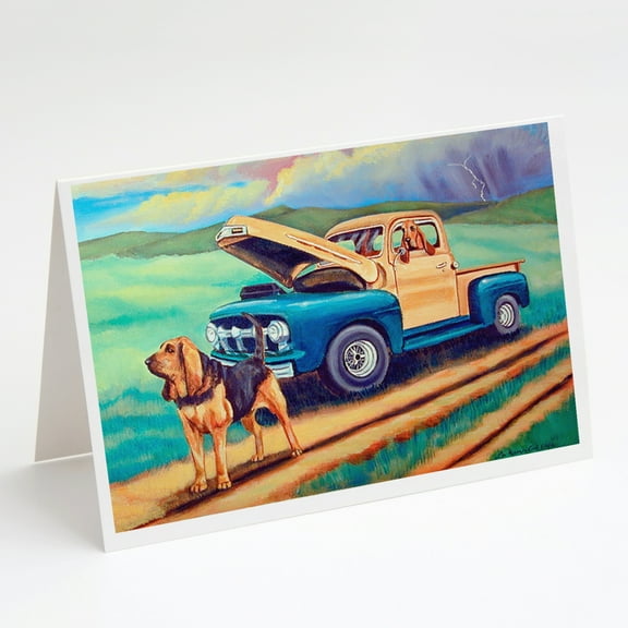 Bloodhound Greeting Cards and Envelopes Pack of 8