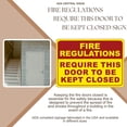 thumbnail image 6 of ADA CENTRAL SIGNS - Fire Regulations - Require This Door To Be Kept Closed Sign - ADA Compliant Digitally Printed Text Wall Sign - Emergency Evacuation, Safety Signs - Vinyl 3.5” x 5” Yellow and Red, 6 of 7