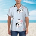 thumbnail image 4 of Balery Cute Farm Cow Print Men's Hawaiian Shirts Short Sleeve Beach Shirt Relaxed Fit Vacation Button Down Shirts-Small, 4 of 9
