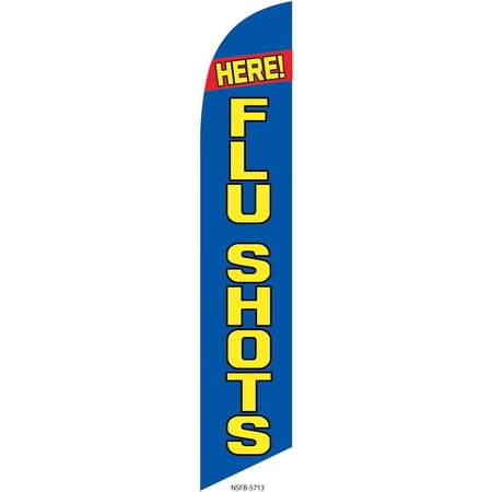 Flu Shots Here Advertising Feather Banner Swooper Flag, Replacement Flag Only