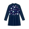 thumbnail image 5 of dPois Kids Girls Swim Cover Ups Long Sleeve Swimming Dress UPF 50+ Rash Guard Swimwear Beachwear Top Navy Blue 8, 5 of 5