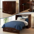 thumbnail image 1 of AFI Hamilton Lit Escamotable Coffre Simple TG en Bois Massif avec Chargeur Intégré, Noyer, 1 of 17