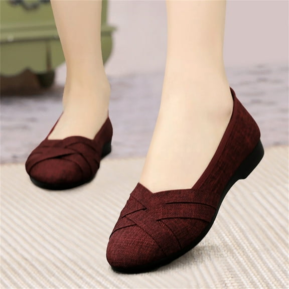 ZTTD Womens Shoes Fashion Shallow Mouth Flat Shoes Breathable Light Soft Bottom Womens Casual Shoes