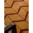thumbnail image 6 of HAND KNOTTED WOOL GEOMETRIC MODERN AREA RUGS - 5'x8', Rectangle Shape, Gold Red Color, Classic Traditional Design, Low Pile Handmade Area Rugs for Living Room, Bed Room (N01052), 6 of 10