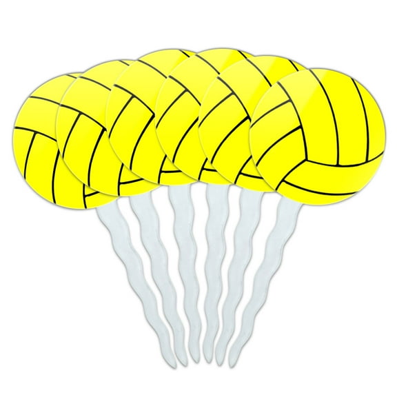 Water Polo Ball Cupcake Picks Toppers - Set of 6