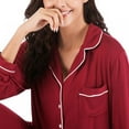 thumbnail image 3 of Women Bathrobe Lace Satin Lingerie Robe Long Sleeve Babydoll Nightie Robes Kimono Robe, 3 of 8