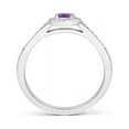 thumbnail image 2 of ANGARA Natural Classic Oval Amethyst Halo Ring with Diamond Accents in 14K White Gold for Women (Size-5x3mm) | February Birthstone, Anniversary, Jewelry Gift for Women | Natural Amethyst Ring, 2 of 8