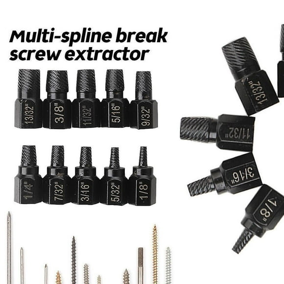 10x Bolt Extractor Set Stripped Damaged Bolt Nut Removal Extractor Socket