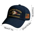 thumbnail image 2 of United States 250th Anniversary Hat, Patriotic Adjustable 250 Anniversary USA Hat, Bald Eagle Printed Commemorative Baseball Cap, 2 of 5