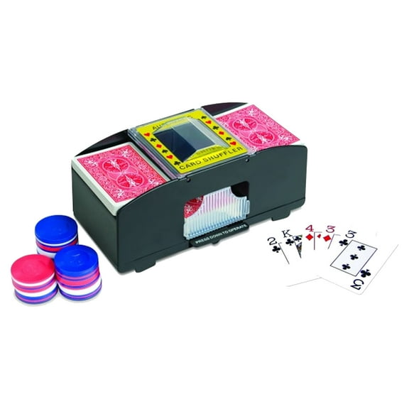Jobar Easy Automatic 2-Deck Card Shuffler – Poker & Card Game Accessory