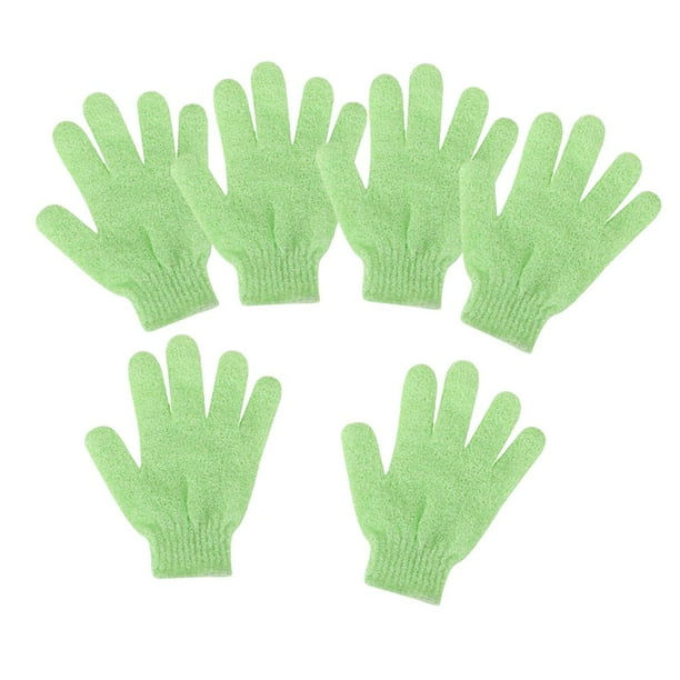 6x Guantes de Limpieza de Baño Guantes Nylon para Ducha para Hombres y Mujeres Verde Zulema Guantes de limpieza de baño