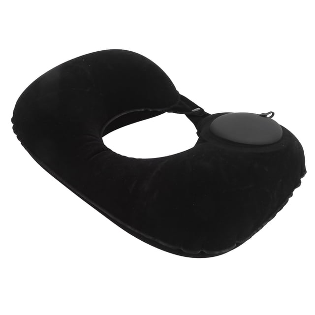 Almohada De Forma U Inflable, Superficie De PVC, Diseño De Boquilla A Prueba De Fugas, Bolsillo Elástico, Cojín De Cuello Portátil Para Automóvil, Oficina, Aeronaves Con