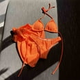 thumbnail image 4 of Wancir Swimsuits for Women 2025 - Women's Solid Color Sexy Bikini Backless Drawstring Strap Split Swimsuit Three Piece Set, 4 of 5