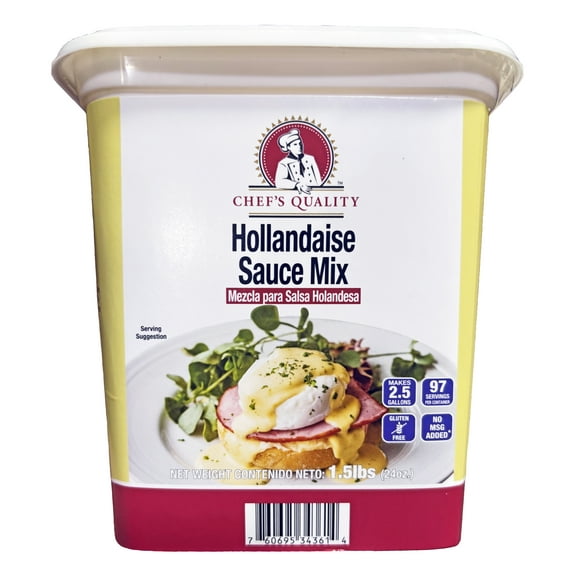 Chef's Quality Hollandaise Sauce Mix | Guten Free | No MSG Added | Makes 2.5 Gallon | 1.5 lb Tub