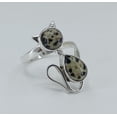 thumbnail image 3 of Navya Craft Dalmatian Jasper Sterling Silver Handmade Statement Cat Design Women Ring Size 4.5, 3 of 5